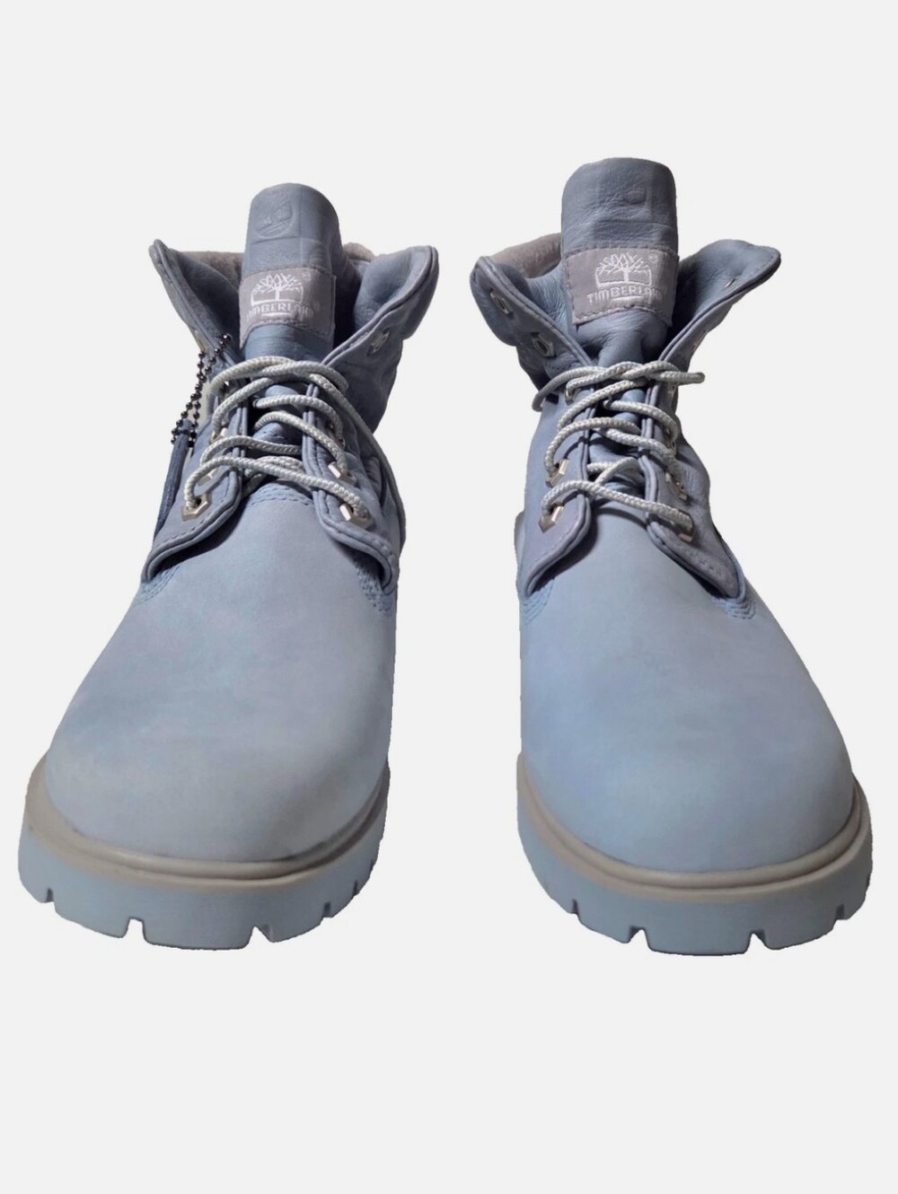 Rare Y2K Timberland Womens 8.5 Roll Top Cornflower Blue 8.5 Leather Boots 89361 - Picture 6 of 9